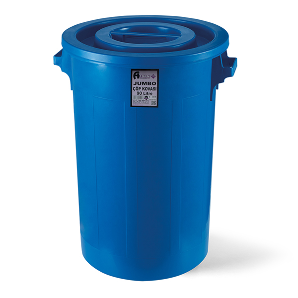 A Form 90 Litre Jumbo Sanayi Tipi Çöp Kovası Mavi
