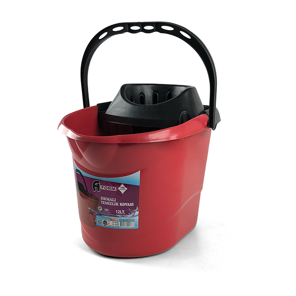 A Form Sıkmalı Temizlik Kovası 12 Litre Kırmızı