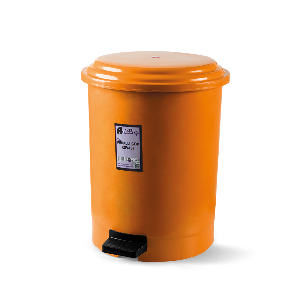 A Form Pedallı Çöp Kovaları 12 Litre Turuncu
