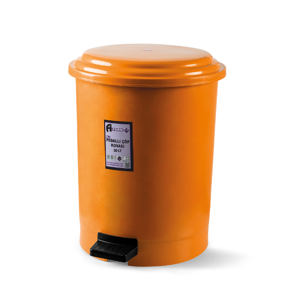 A Form Pedallı Çöp Kovaları 30 Litre Turuncu