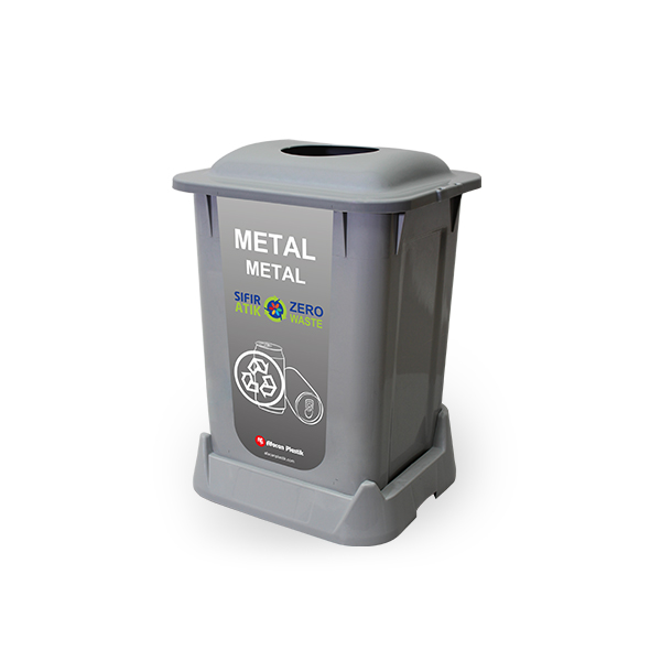 A Form Zero Waste Bins 50 LT Natural Grey (Metal Waste)