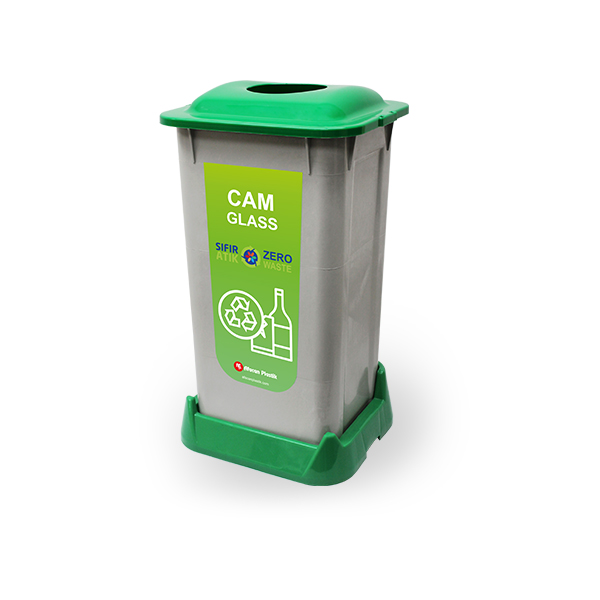 A Form Sıfır Atık Kovaları 70 LT Naturel Yeşil (Cam Atık)