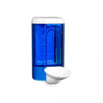 600 Ml Hospital Liquid Soap And Shampoo Dispenser Transparent Blue - White